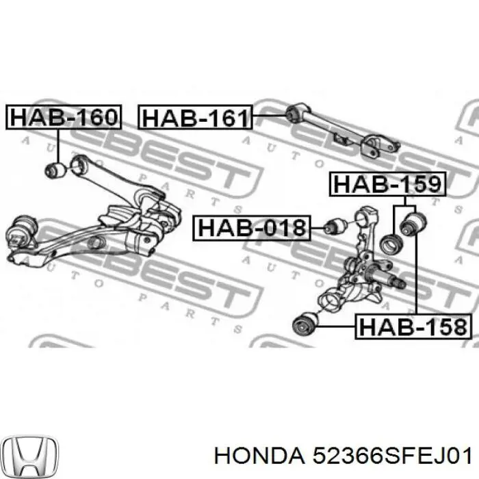52366SFEJ01 Honda сайлентблок цапфи задньої