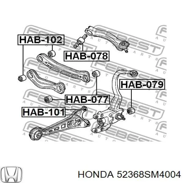 52368SM4004 Honda сайлентблок заднього поперечного важеля, зовнішній