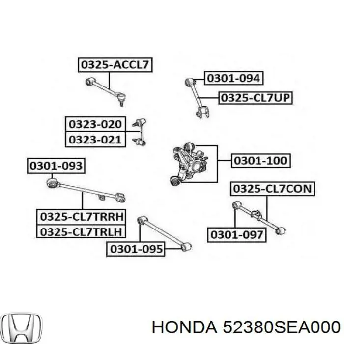 Задня поперечна тяга Honda 52380SEA000 ціна, від 14.76 USD