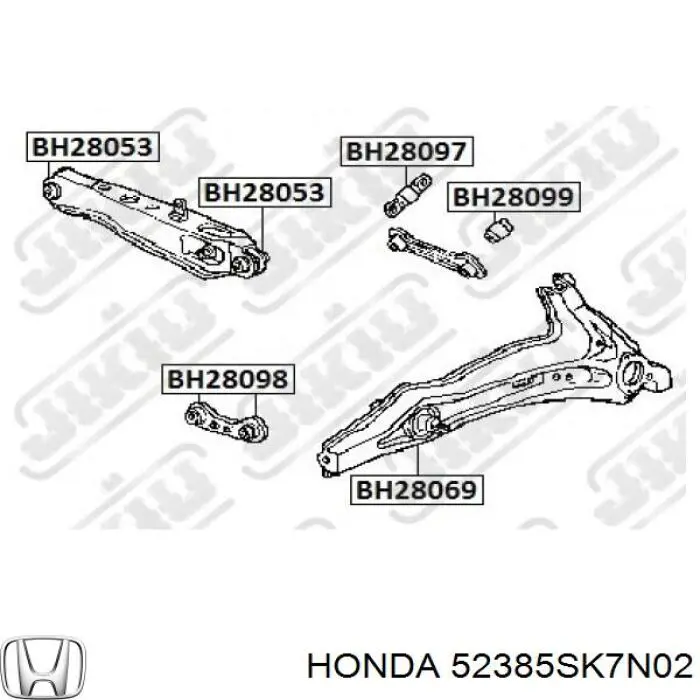 Сайлентблок заднього поздовжнього важеля, передній Honda 52385SK7N02 ціна, від 13.68 USD