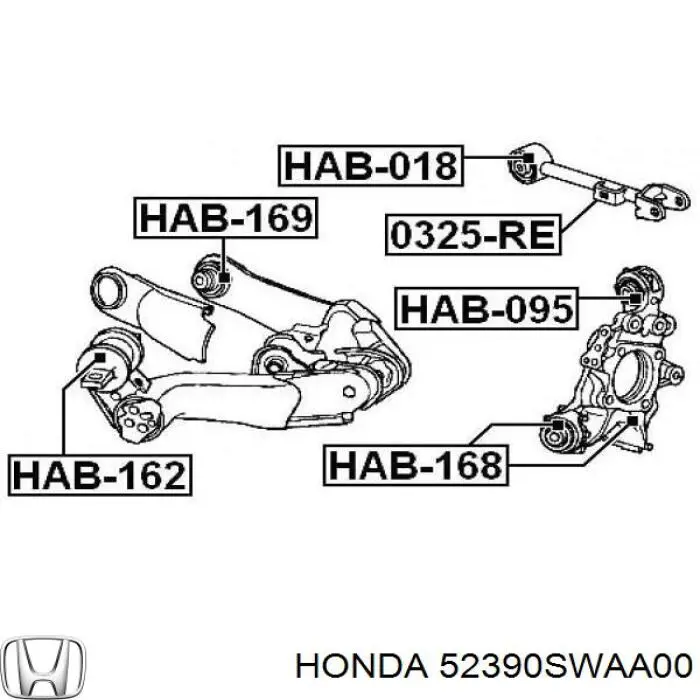 52390SWAA00 Honda важіль задньої підвіски верхній, лівий/правий
