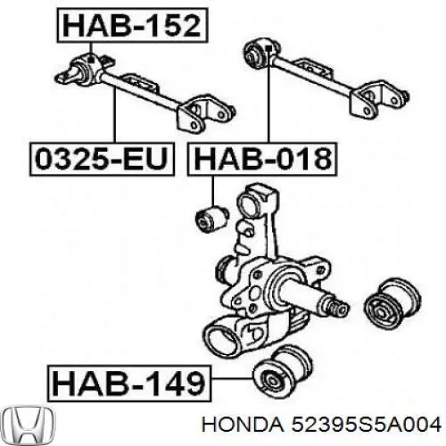 Сайлентблок заднього верхнього важеля Honda 52395S5A004