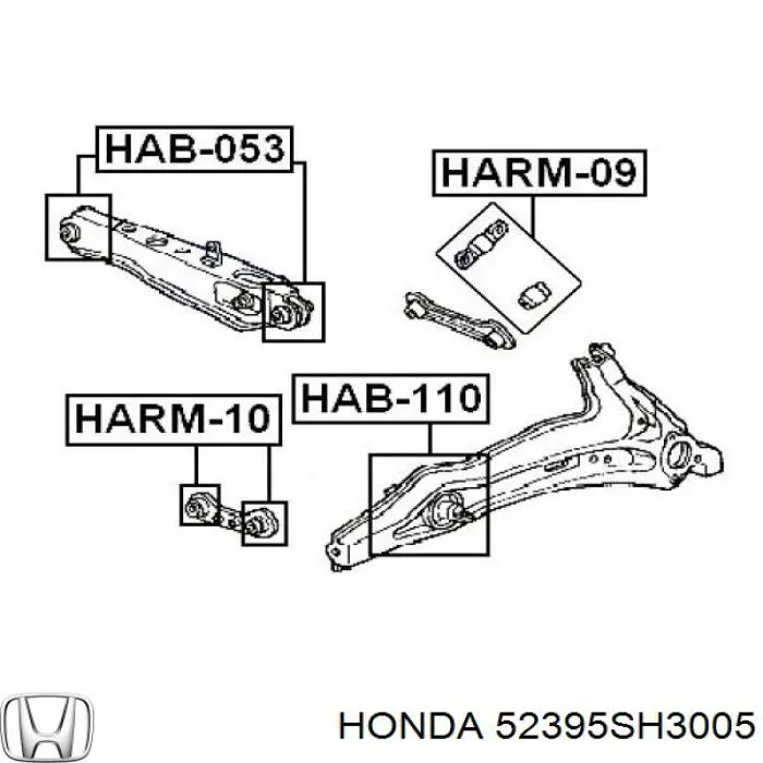 Сайлентблок заднього верхнього важеля 52395SH3005 Honda