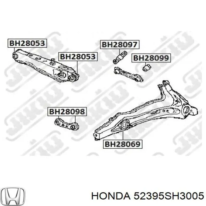 Сайлентблок заднього верхнього важеля Honda 52395SH3005