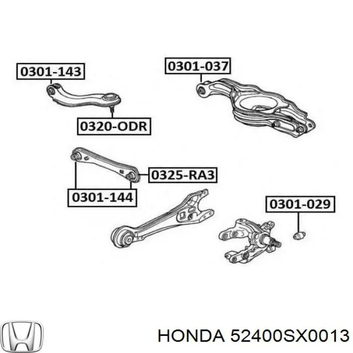 Важіль задньої підвіски верхній, лівий Honda Shuttle 1 (RA1, RA5) (Хонда Шатл)