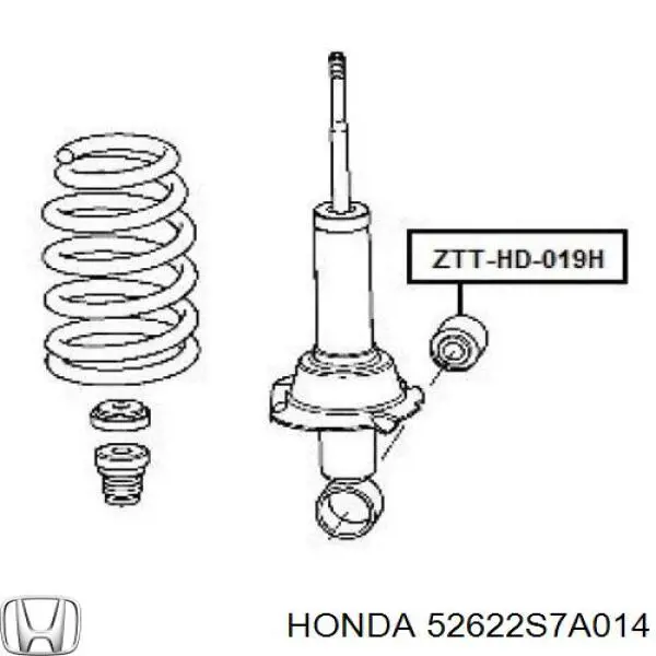 52622S7A014 Honda сайлентблок амортизатора заднього