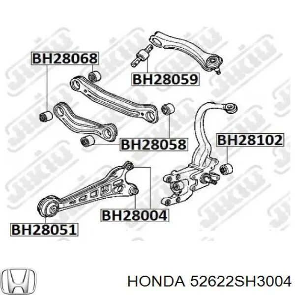 Задні втулки амортізатора 52622SH3004 Honda