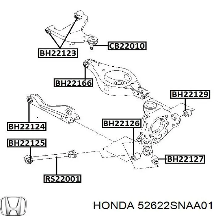 Купити 52622SNAA01 Honda Задні втулки амортізатора