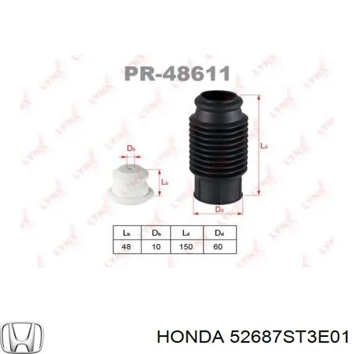 Пильник стійки задньої Honda 52687ST3E01 ціна, від 5.06 USD
