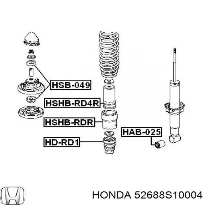 52688S10004 Honda підшипник опорний амортизатора, переднього