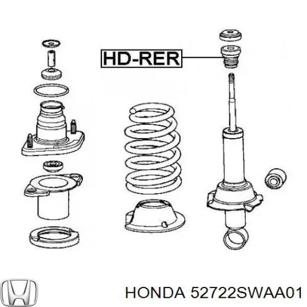 Купити 52722SWAA01 Honda Буфер-відбійник амортизатора заднього