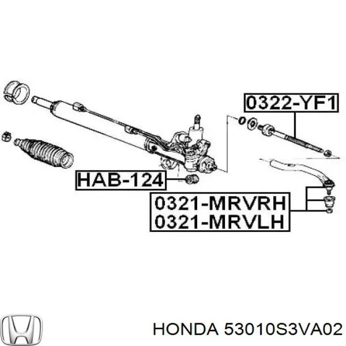 Тяга рульова 53010S3VA02 Honda