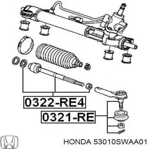 Купити 53010SWAA01 Honda Тяга рульова поздовжня