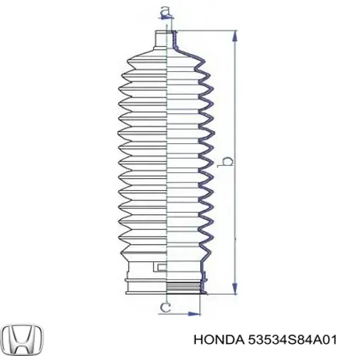 Пильник рульового механізму/рейки Honda Accord 5 (CE, CF) (Хонда Аккорд)