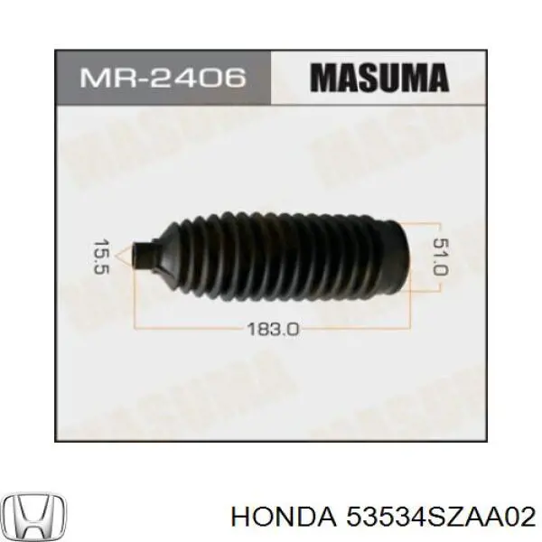 53534SZAA02 Honda пильник рульового механізму/рейки