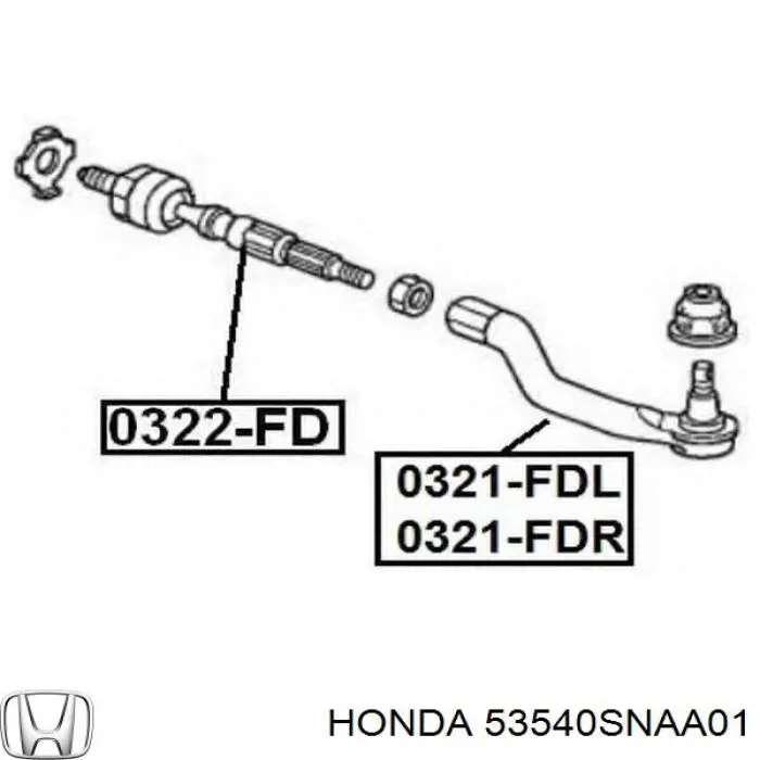 Наконечник рульовий Honda 53540SNAA01 ціна, від 14.40 USD