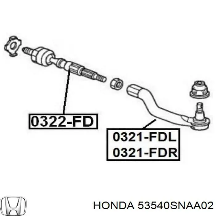 Наконечник рульовий Honda 53540SNAA02 ціна, від 16.69 USD
