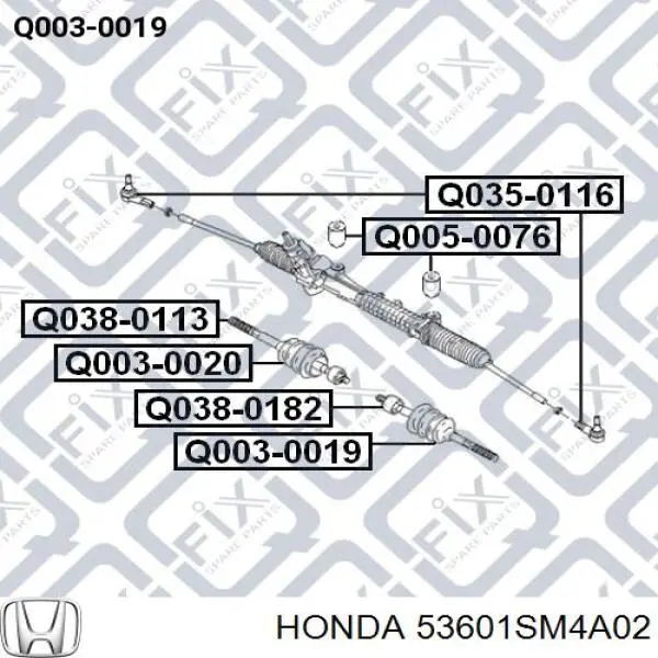 Управління рульове в зборі Honda 53601SM4A02 ціна, від 177.80 USD