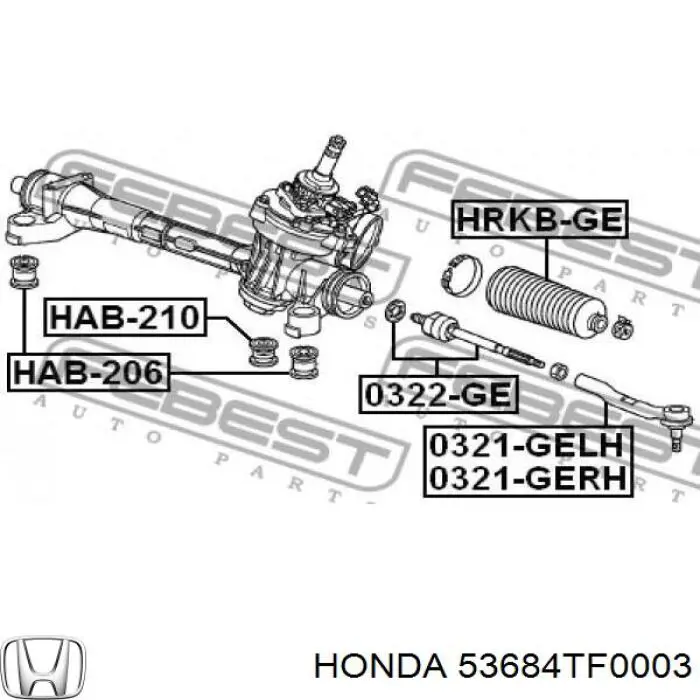 53684TF0003 Honda Сайлентблок кріплення рульової рейки