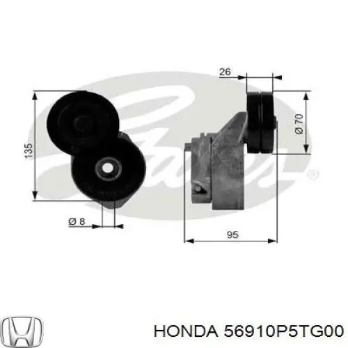 56910P5TG00 Honda Натяжна планка поліклинового ременя