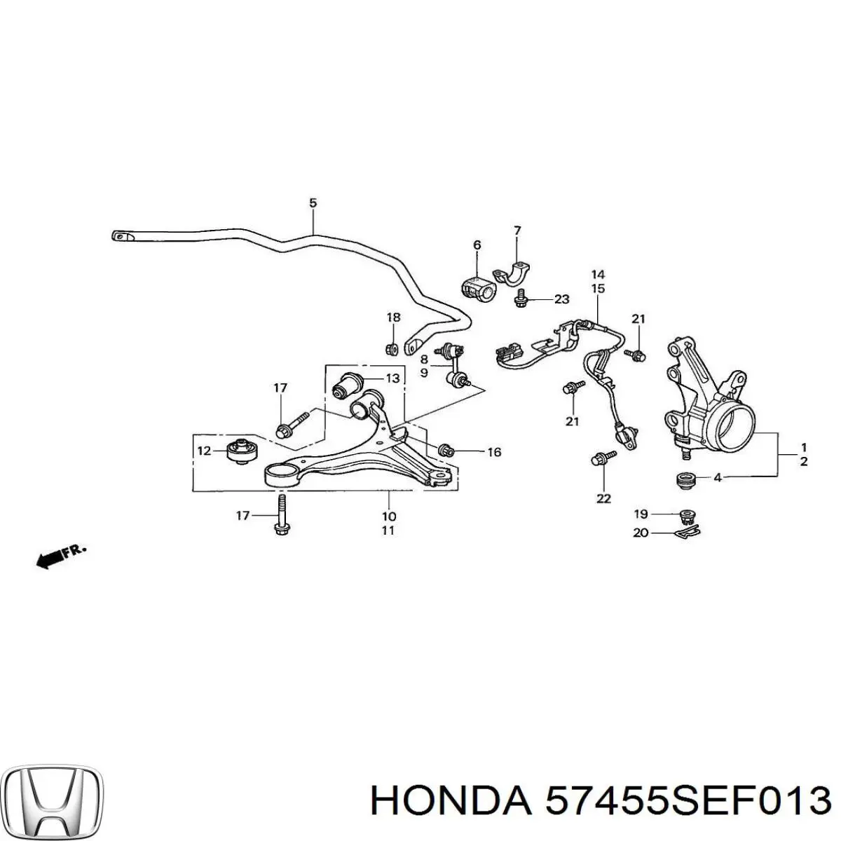 Датчик ABS передній лівий Honda 57455SEF013 ціна, від 24.92 USD