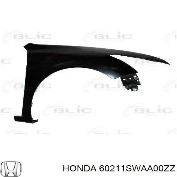 Крило переднє праве Honda 60211SWAA00ZZ ціна, від 43.48 USD