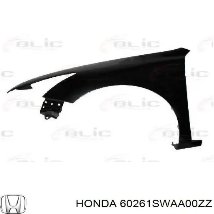 Ліве переднє крило Honda 60261SWAA00ZZ ціна, від 45.14 USD