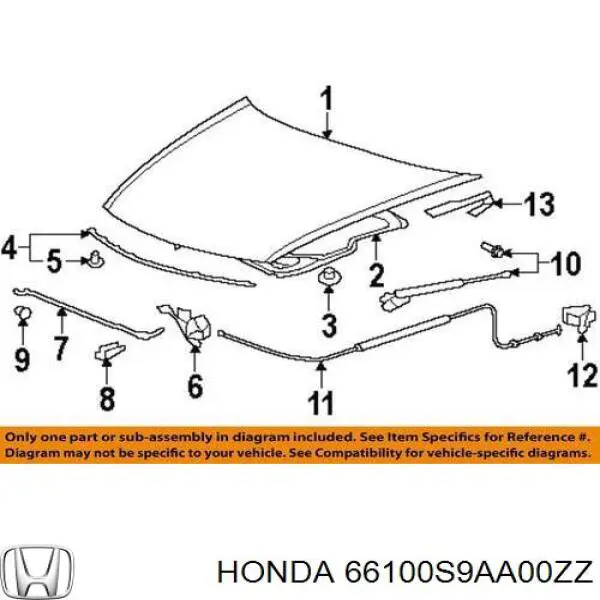  Honda 66100S9AA00ZZ ціна, від 55.73 USD