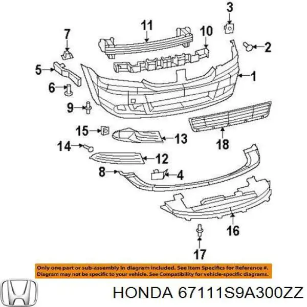  Honda 67111S9A300ZZ ціна, від 32.93 USD