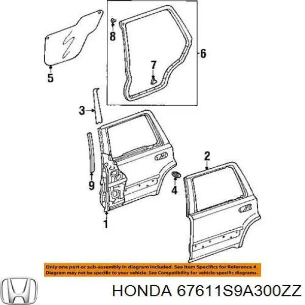  Honda 67611S9A300ZZ ціна, від 66.20 USD