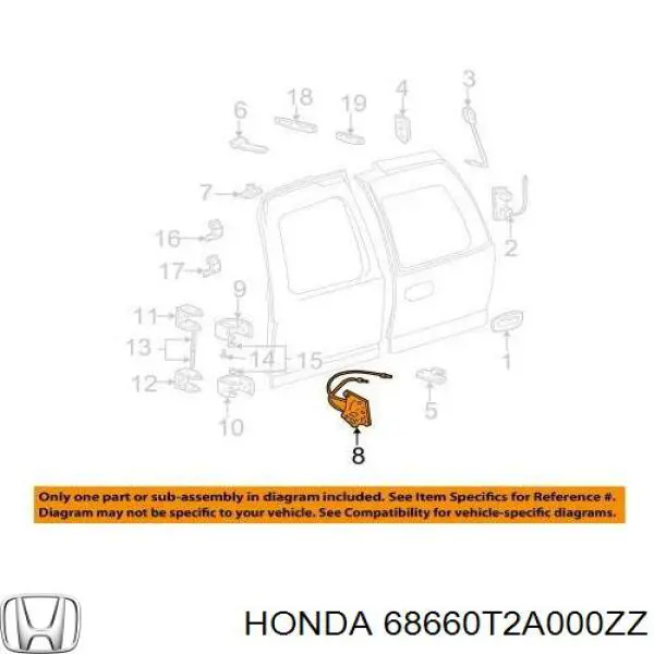 Завіса кришки багажника Honda 68660T2A000ZZ ціна, від 33.15 USD