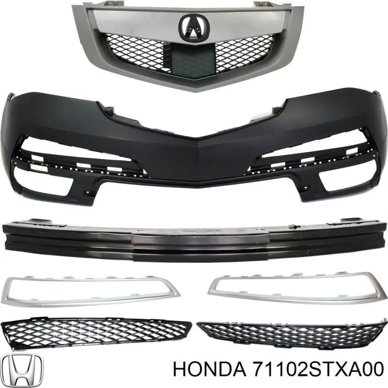 Решітка переднього бампера, права Honda 71102STXA00 ціна, від 126.55 USD