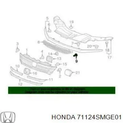Кронштейн решітки радіатора Honda 71124SMGE01 ціна, від 33.45 USD