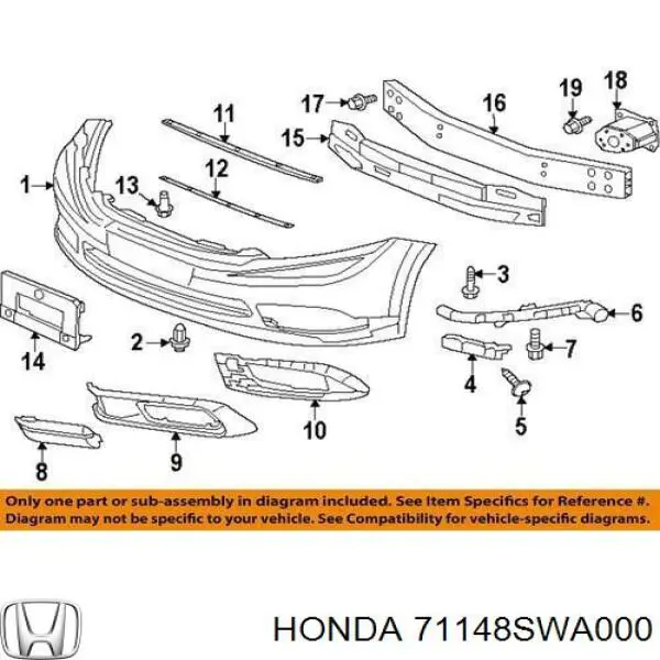 Купити 71148SWA000 Honda 