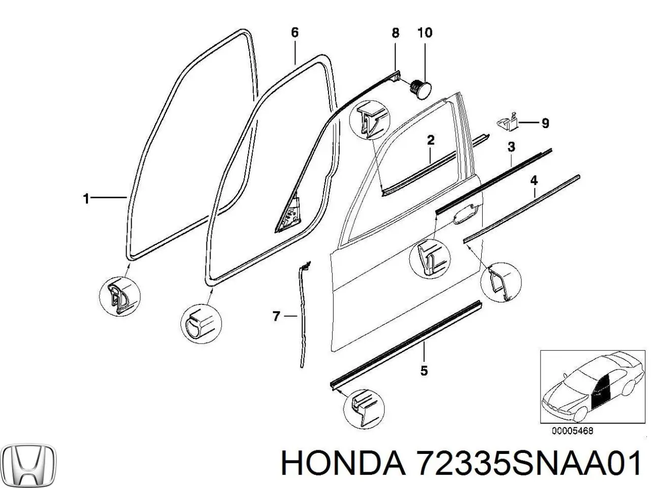  72335SNAA01 Honda