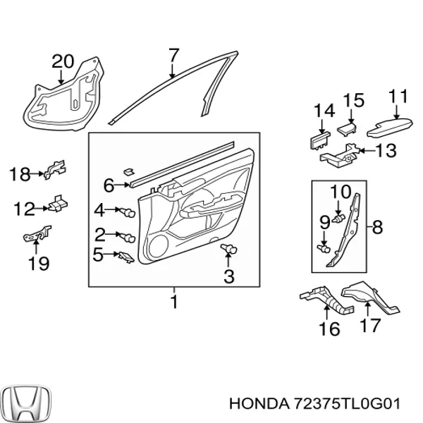  Honda 72375TL0G01 ціна, від 25.34 USD
