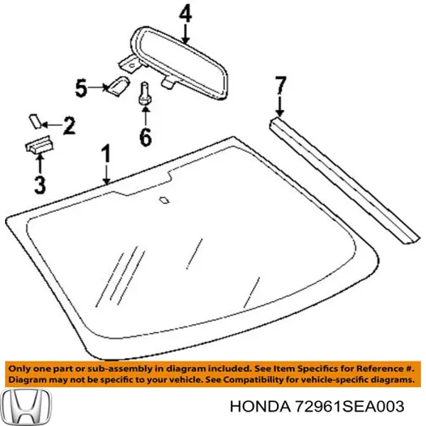 Купити 72961SEA003 Honda Молдинг задніх лівих дверей, верхній