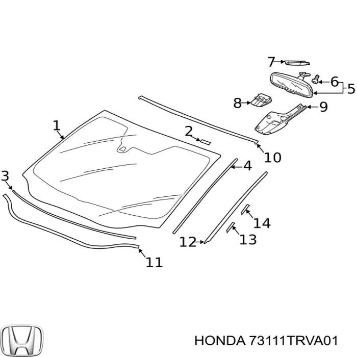 Автоскло Honda 73111TRVA01 ціна, від 253.09 USD