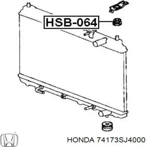 Купити 74173SJ4000 Honda Подушка кріплення радіатора верхня