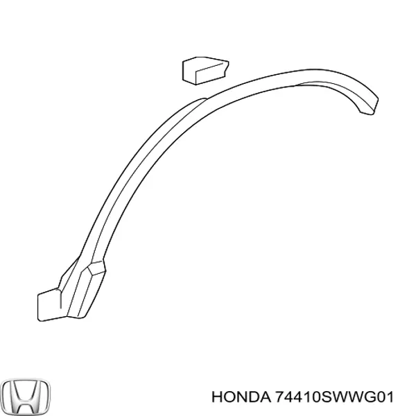 Розширювач заднього крила, правий Honda CR-V (RE) (Хонда Црв)