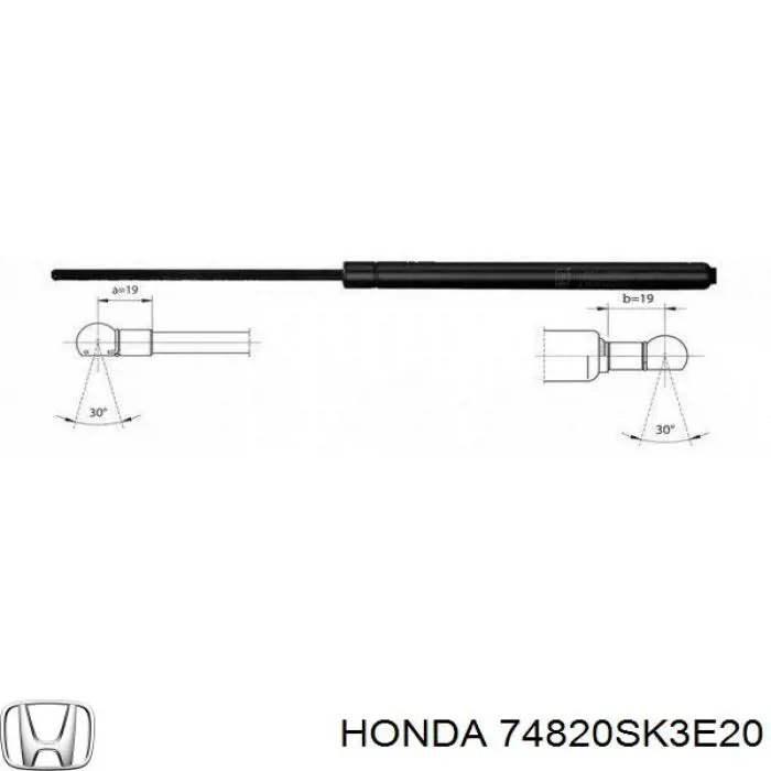 Амортизатор двері задньої Honda 74820SK3E20 ціна, від 9.00 USD