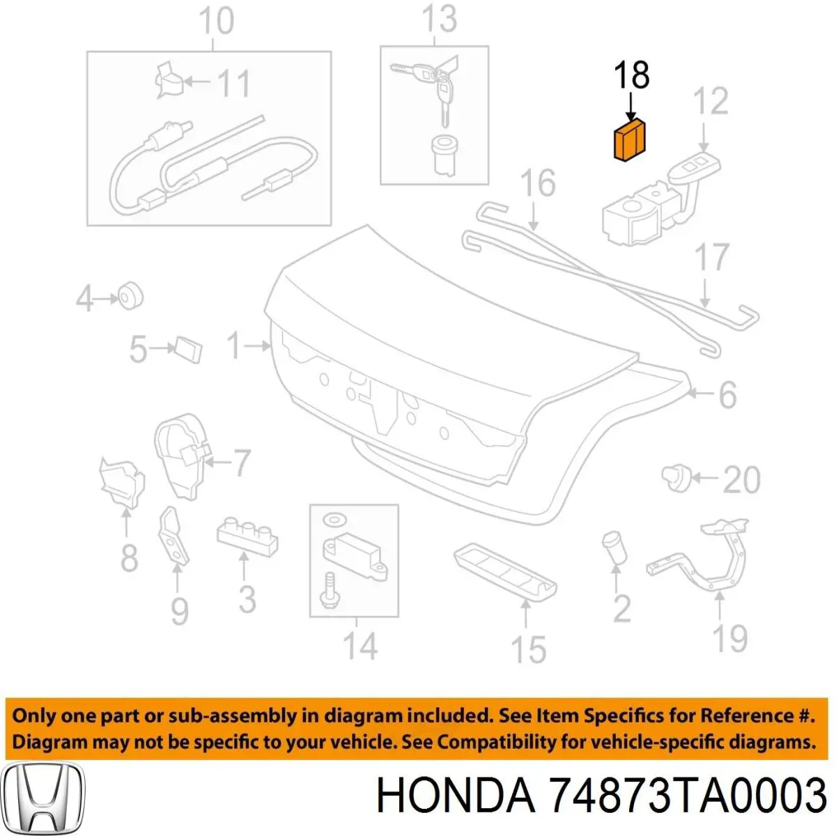  74873TA0003 Honda