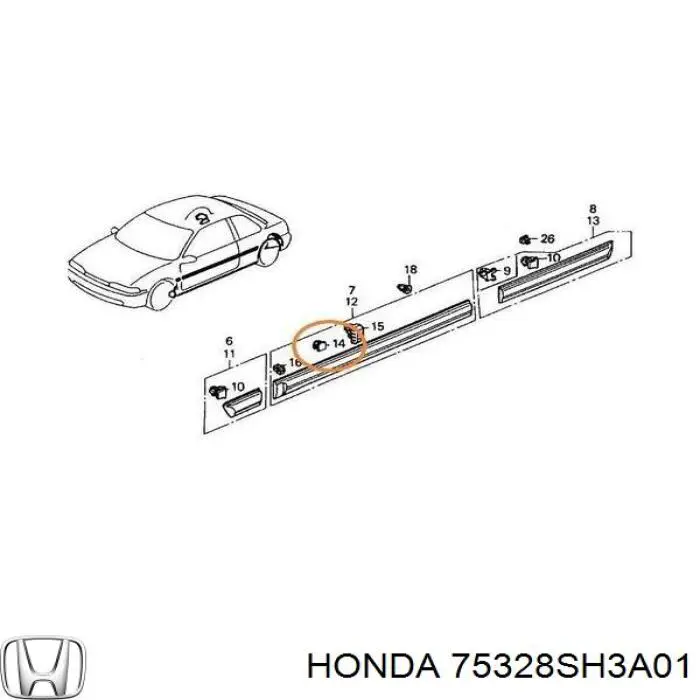  75328SH3A01 Honda