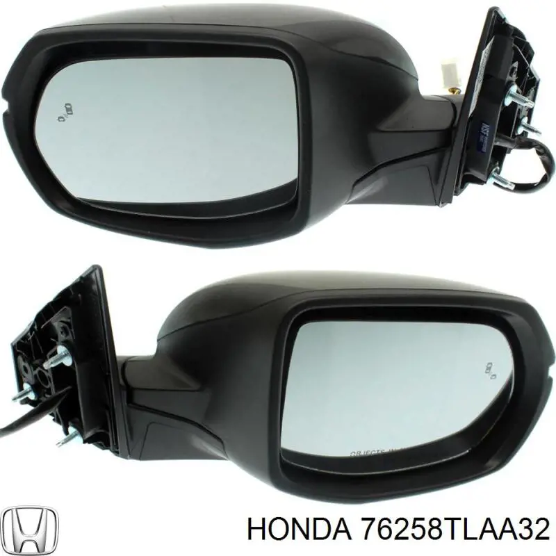 76258TLAA32 Honda Дзеркало заднього виду, ліве