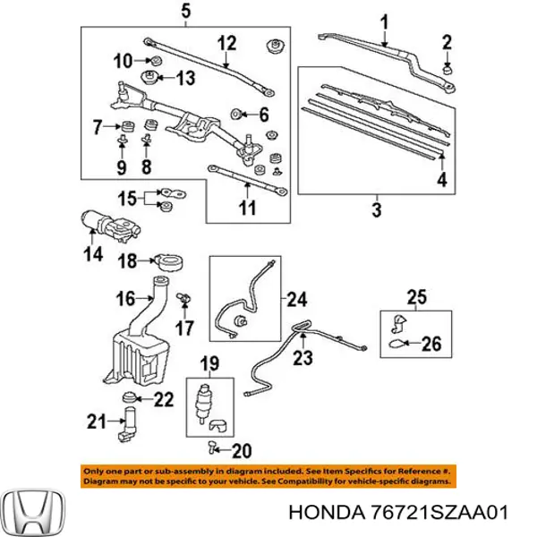  Honda 76721SZAA01 ціна, від 5.41 USD