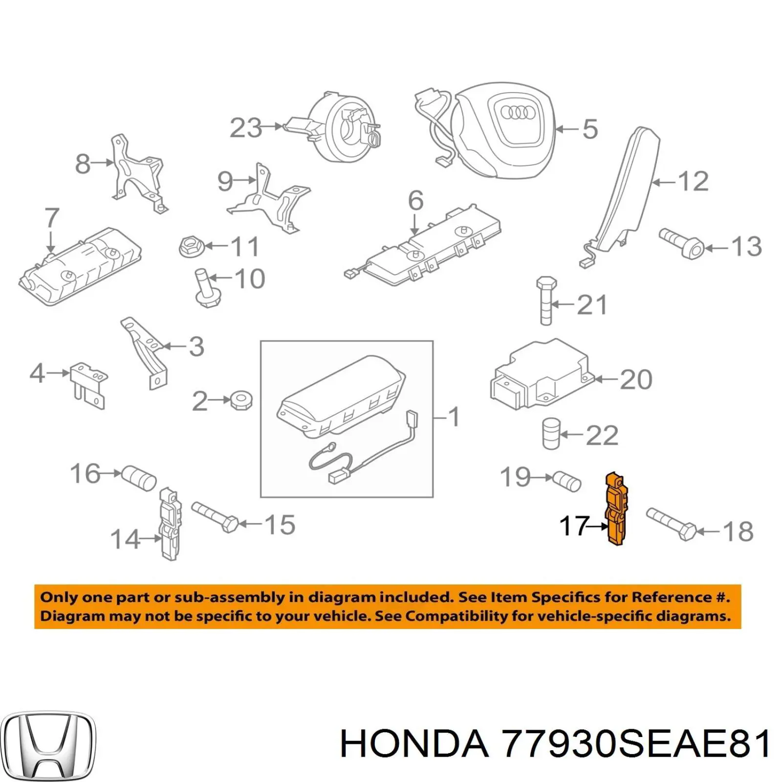 Купити 77930SEAE81 Honda Датчик AIRBAG передній