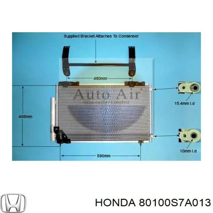 Конденсатор кондиціонера Honda 80100S7A013 ціна, від 77.80 USD