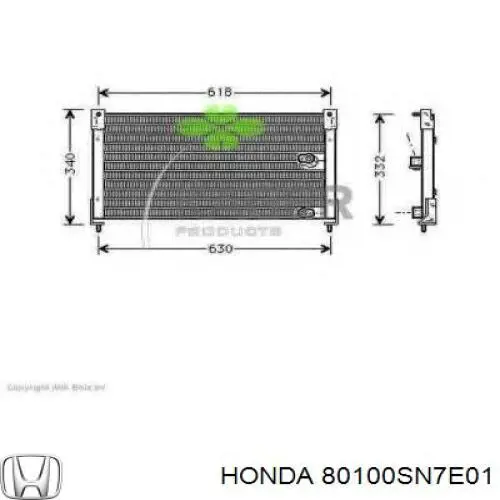 Купити 80100SN7E01 Honda Радіатор системи охолодження кондиціонера