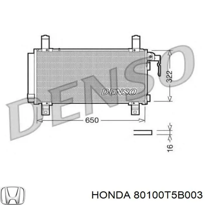 Купити 80100T5B003 Honda Радіатор системи охолодження кондиціонера