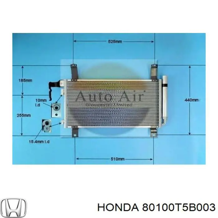 Конденсатор кондиціонера Honda 80100T5B003 ціна, від 74.32 USD